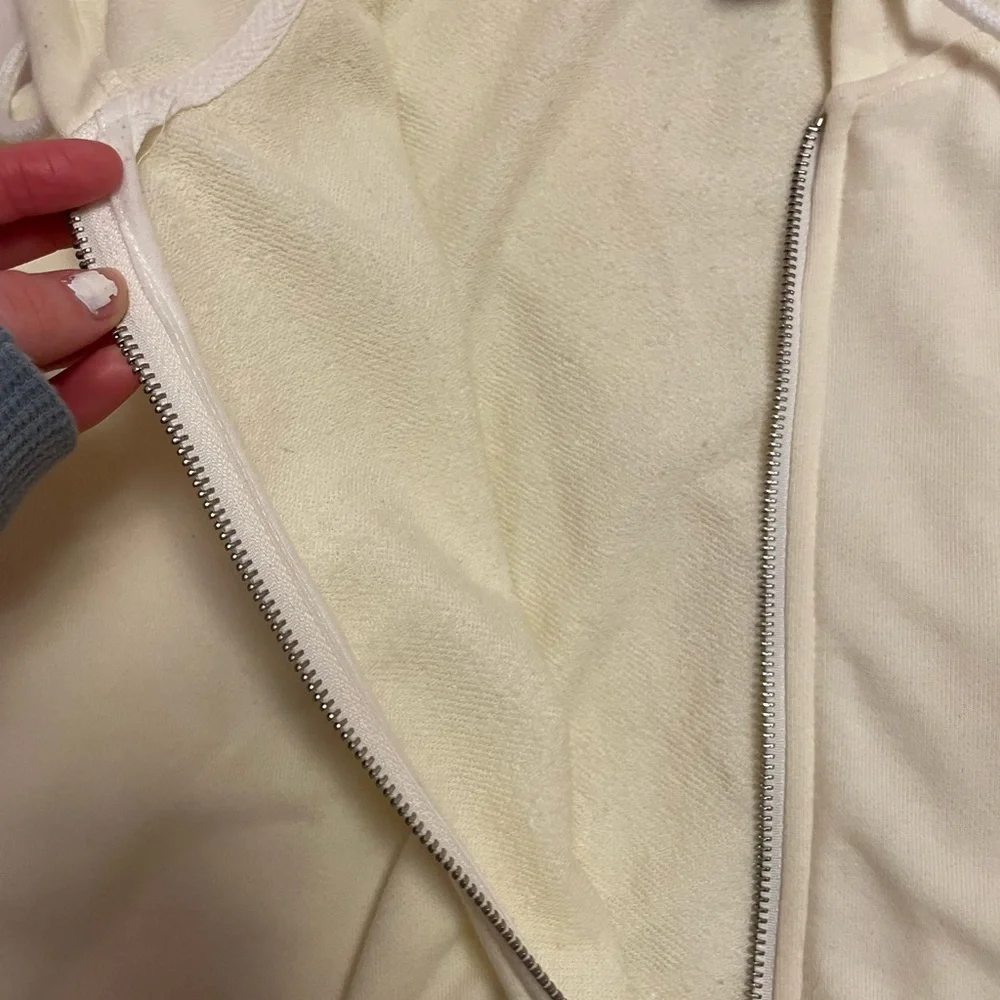 Forever 21 pastel yellow zip up women’s size small - Picture 3 of 4